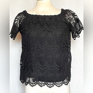 Velvet by Graham & Spencer black lace top